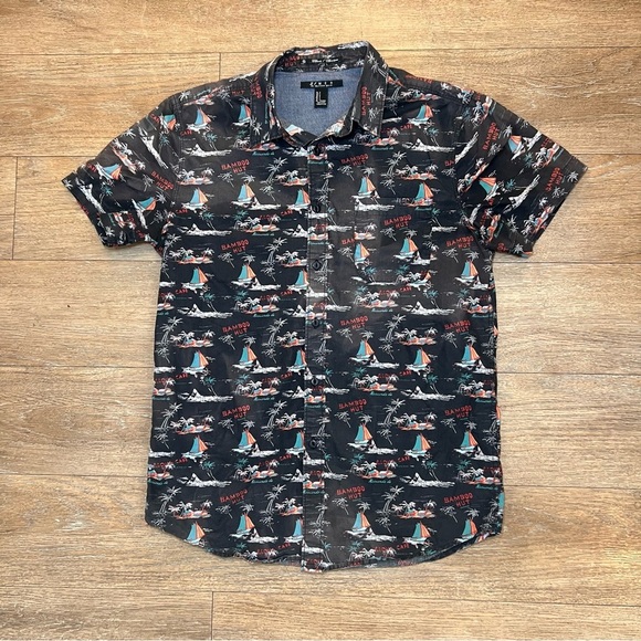 21men Black and Red Casual Button Down Shirt size small - Picture 1 of 3